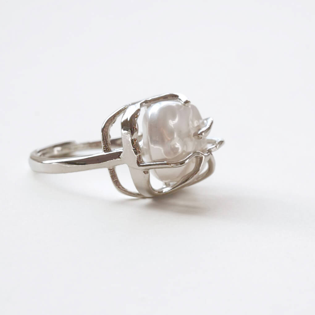 Baroque Pearl Cage Ring