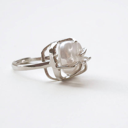 Baroque Pearl Cage Ring