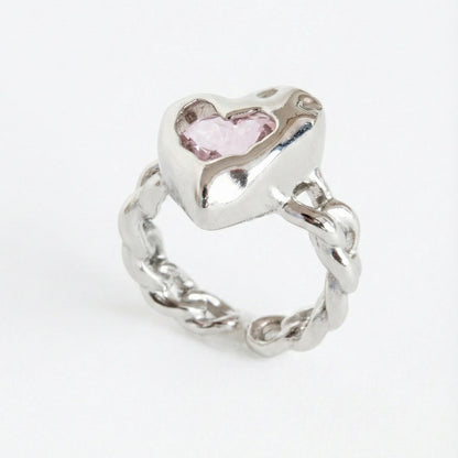 Blush Flux Heart Ring