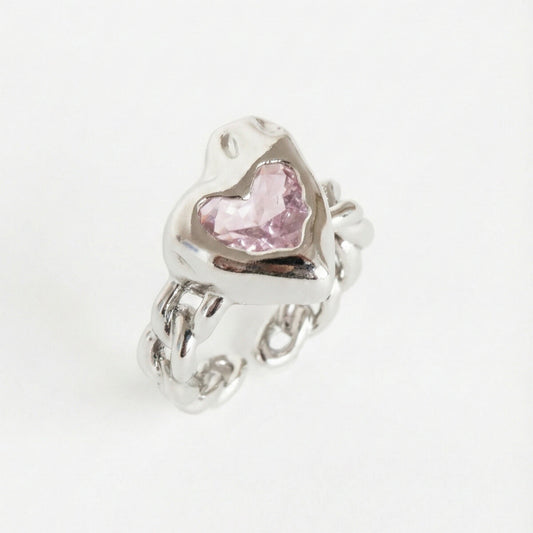 Blush Flux Heart Ring