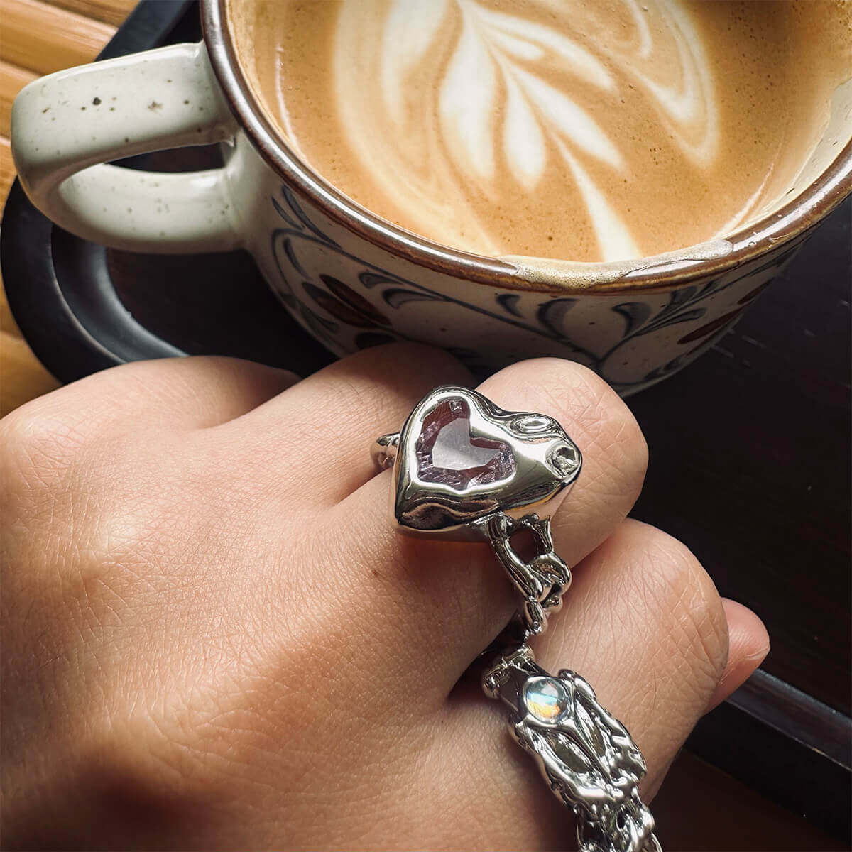 Blush Flux Heart Ring