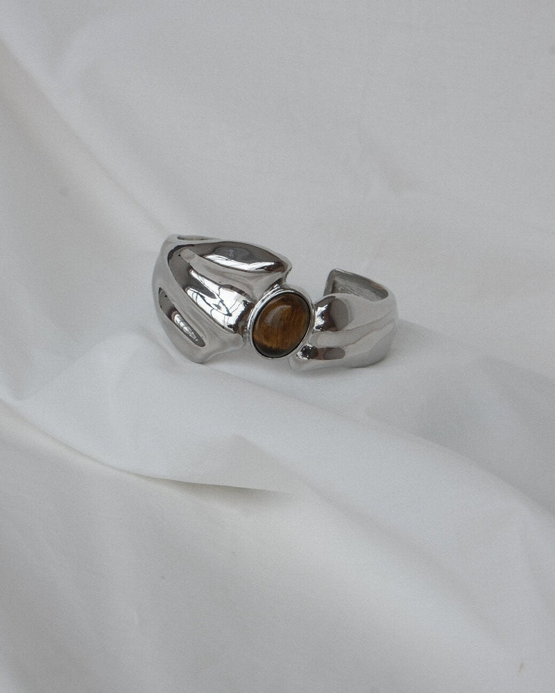 Ocean agate metal bangle
