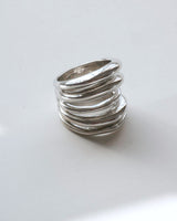 Multi-Layer Statement Ring - Sculptural Alloy Stack Ring - SWEEKU