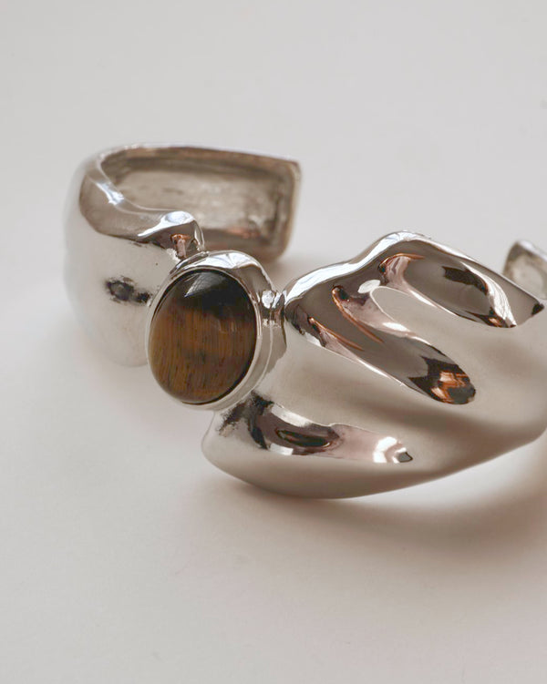 Ocean agate metal bangle
