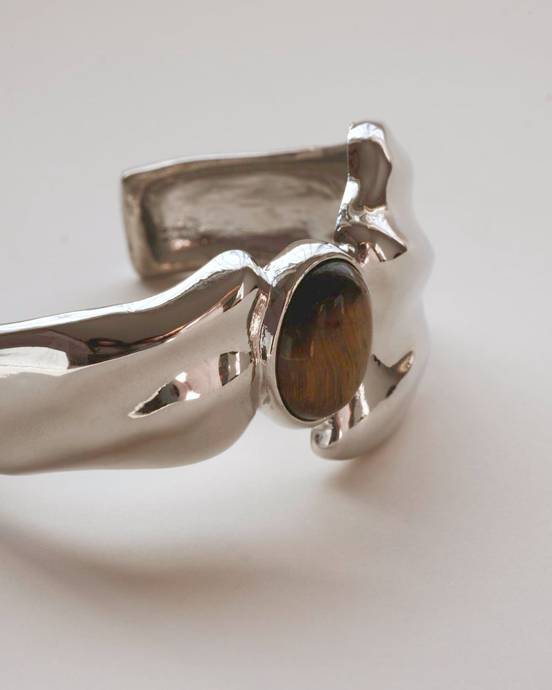 Ocean agate metal bangle