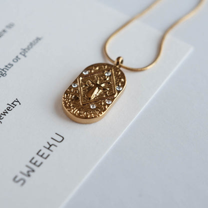 Golden Zodiac Medallion Necklace – 18K Gold Plated