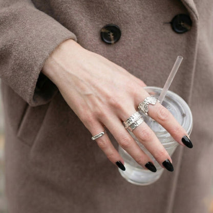 Abstract Textured Open Ring