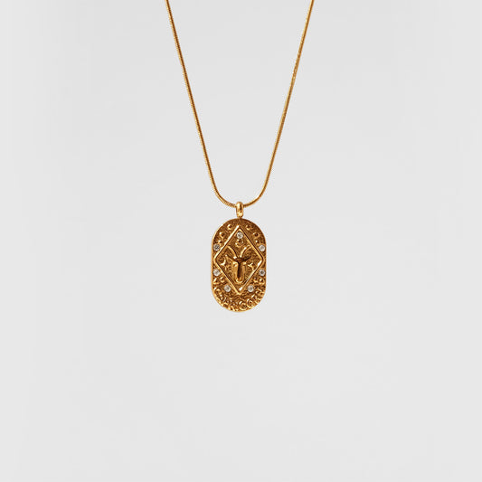 Golden Zodiac Medallion Necklace