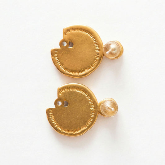 Olive You Coin Stud Earrings