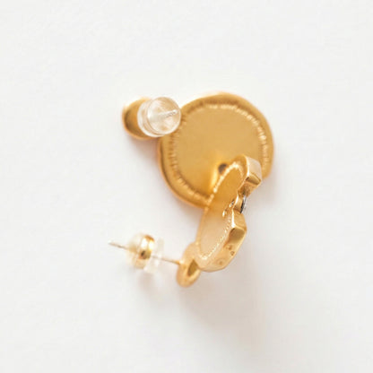 Olive You Coin Stud Earrings