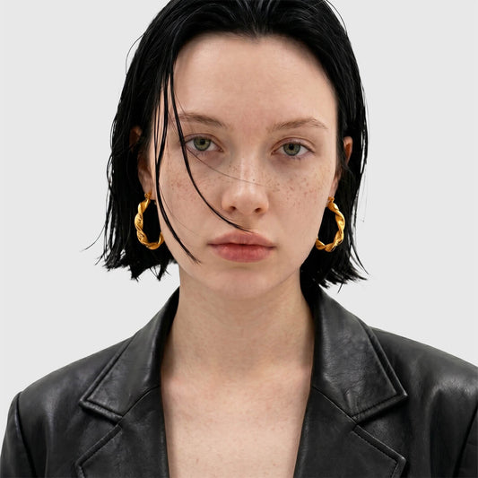 Sculptural Twist Hoops