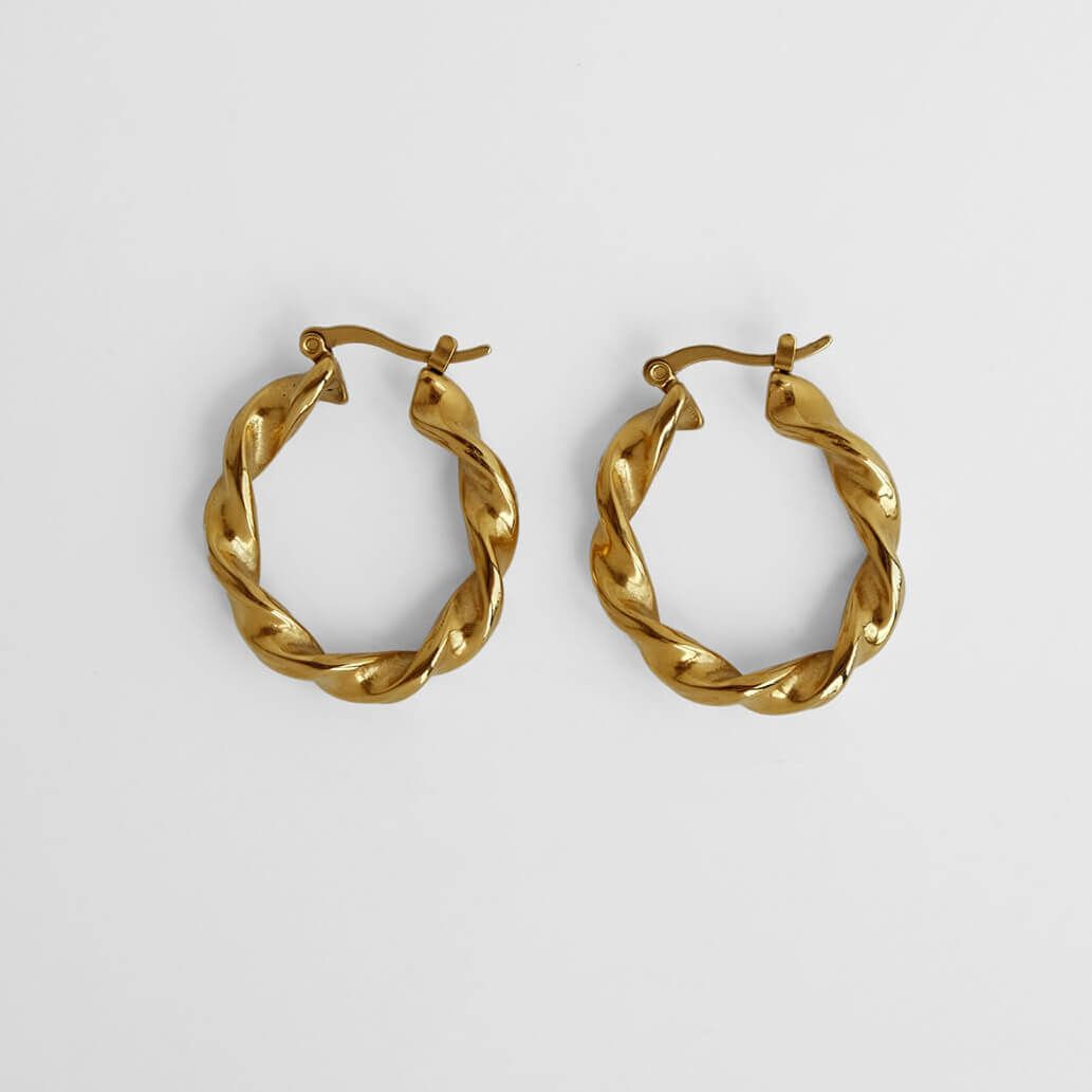 Sculptural Twist Hoops