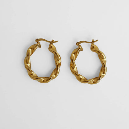 Sculptural Twist Hoops