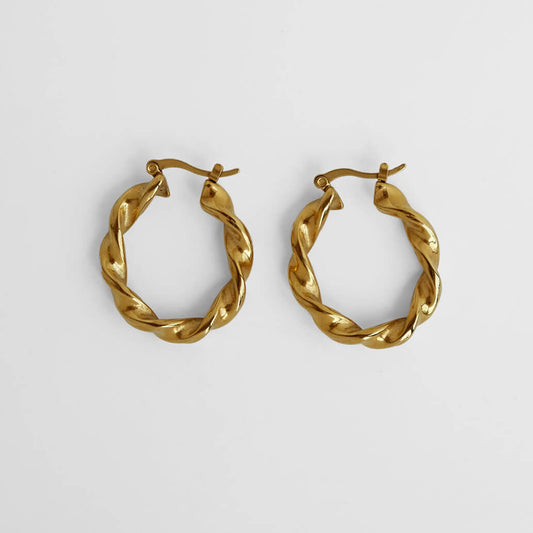 Sculptural Twist Hoops