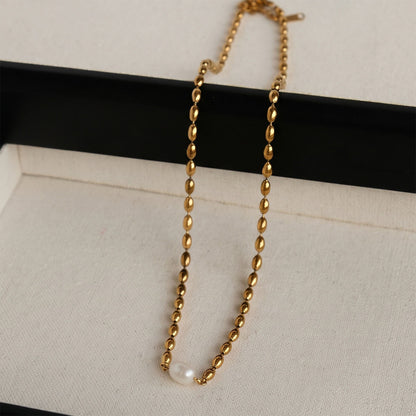Singular Pearl Capsule Necklace