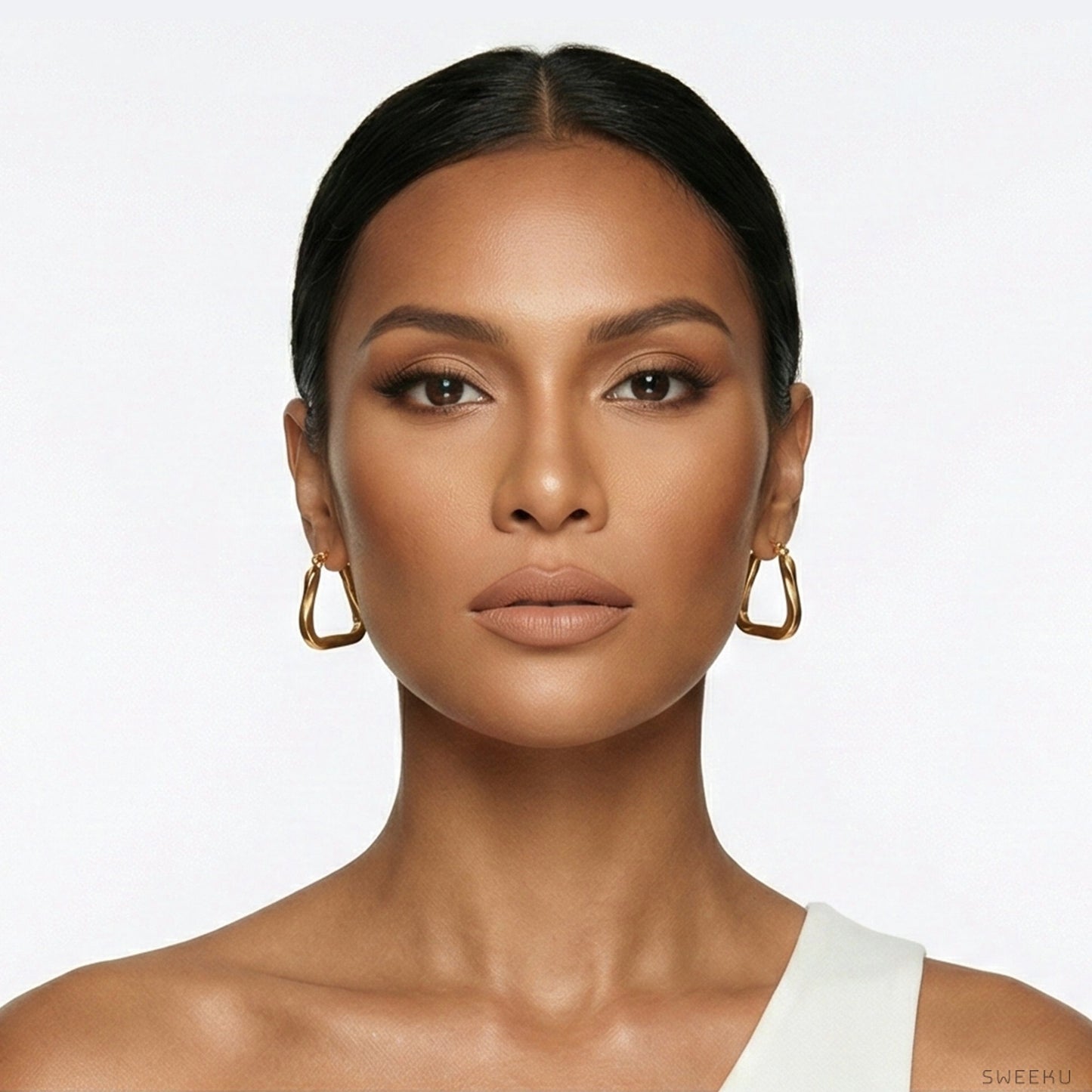 Twisted Geometric Gold Hoops - Modern & Sculptural