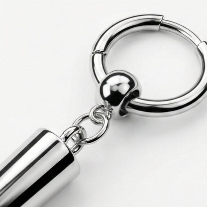 Industrial Spike Dangle Silver Hoops