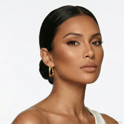 Twisted Geometric Gold Hoops - Modern & Sculptural