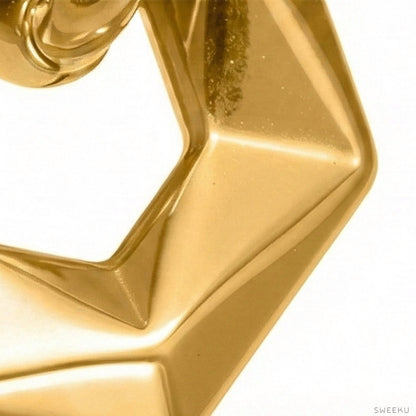 Chunky Hexagon Link Gold Earrings