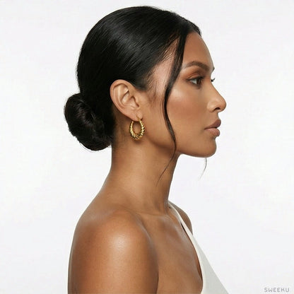 Braided Chunky Gold Hoops - Sculptural & Bold