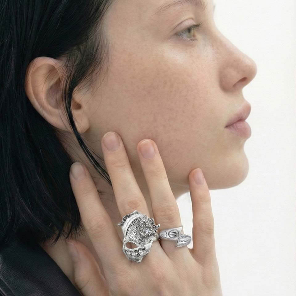 Silver Relic Sculptural Ring