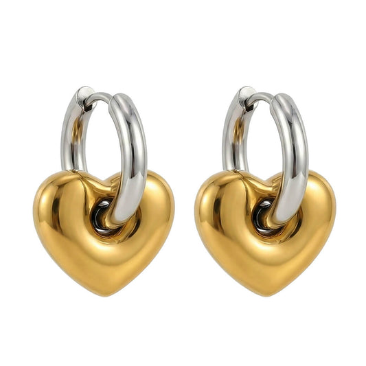 Quiet Heart Two-Tone Hoops