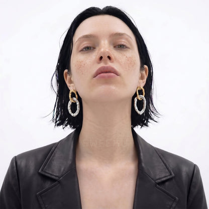 Molten Duality Drop Earrings