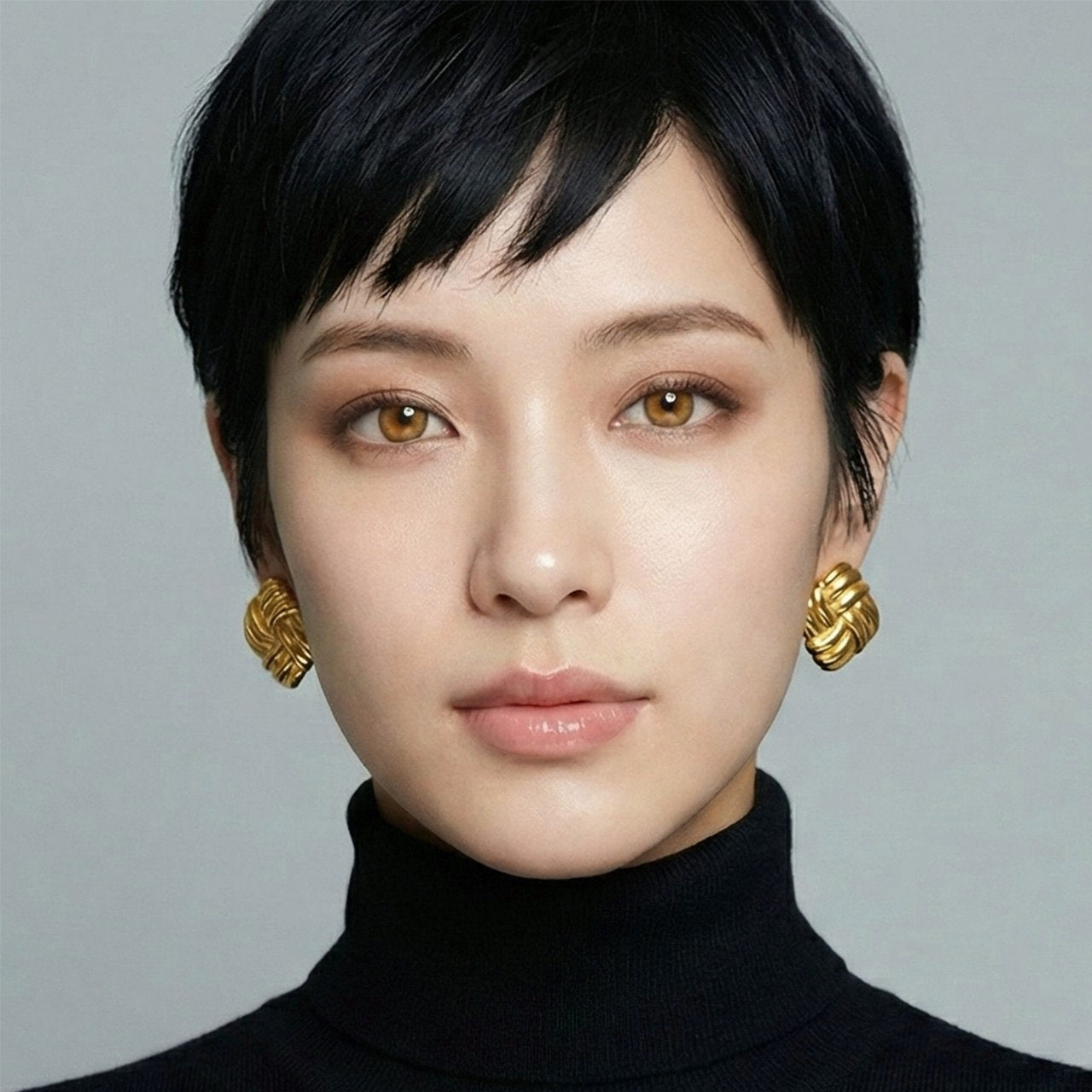 Woven Knot Statement Gold Studs