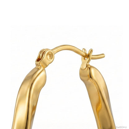 Twisted Geometric Gold Hoops - Modern & Sculptural