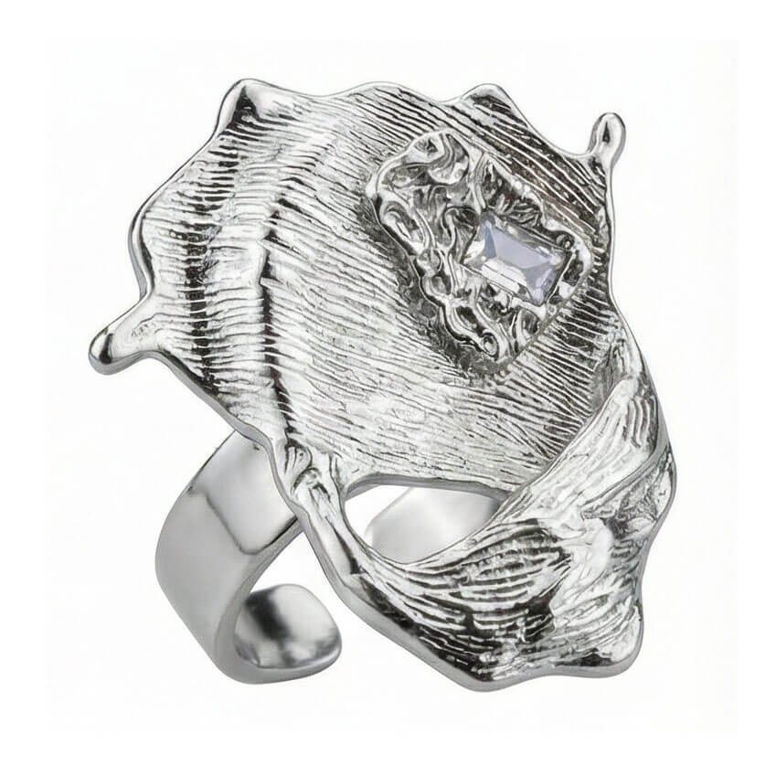 Silver Relic Sculptural Ring