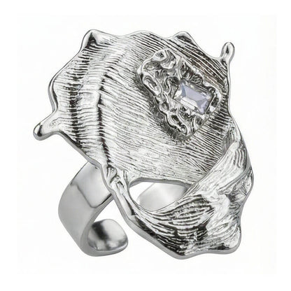 Silver Relic Sculptural Ring