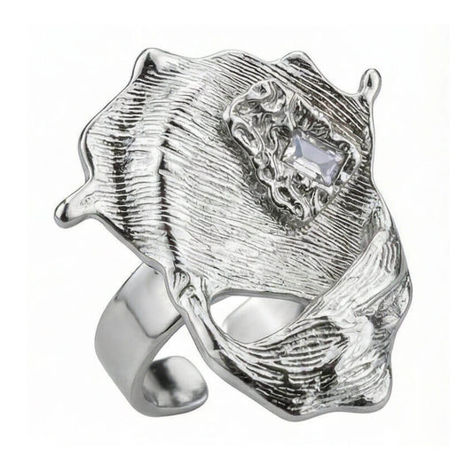 Silver Relic Sculptural Ring