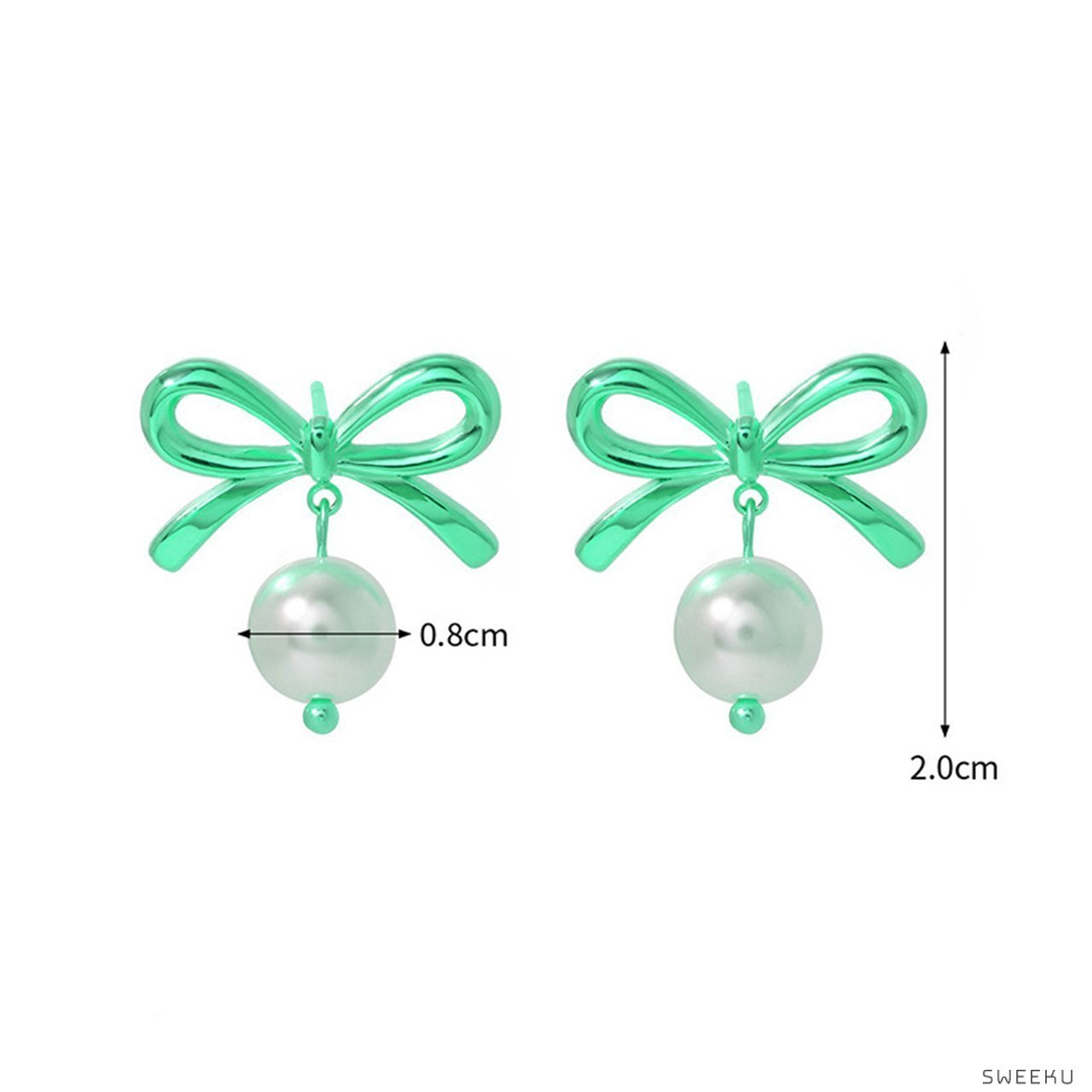 Charming Bow & Pearl Drop Gold Studs