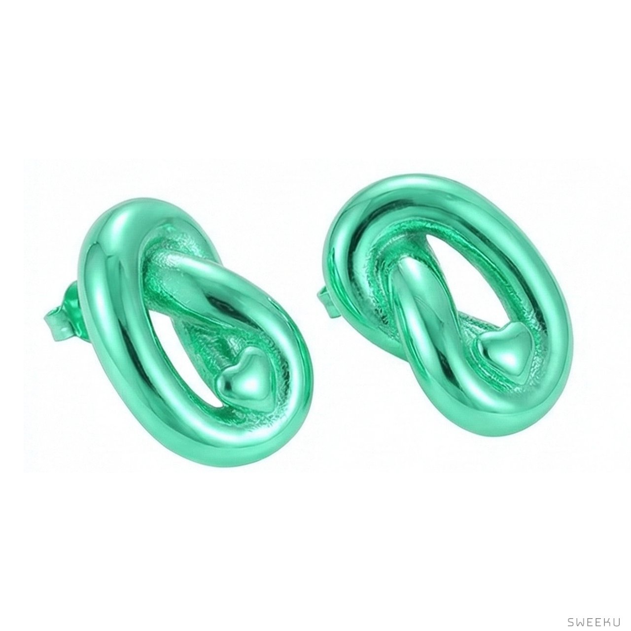 Sculptural Infinity Love Knot Gold Studs