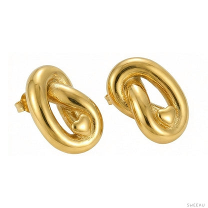 Sculptural Infinity Love Knot Gold Studs