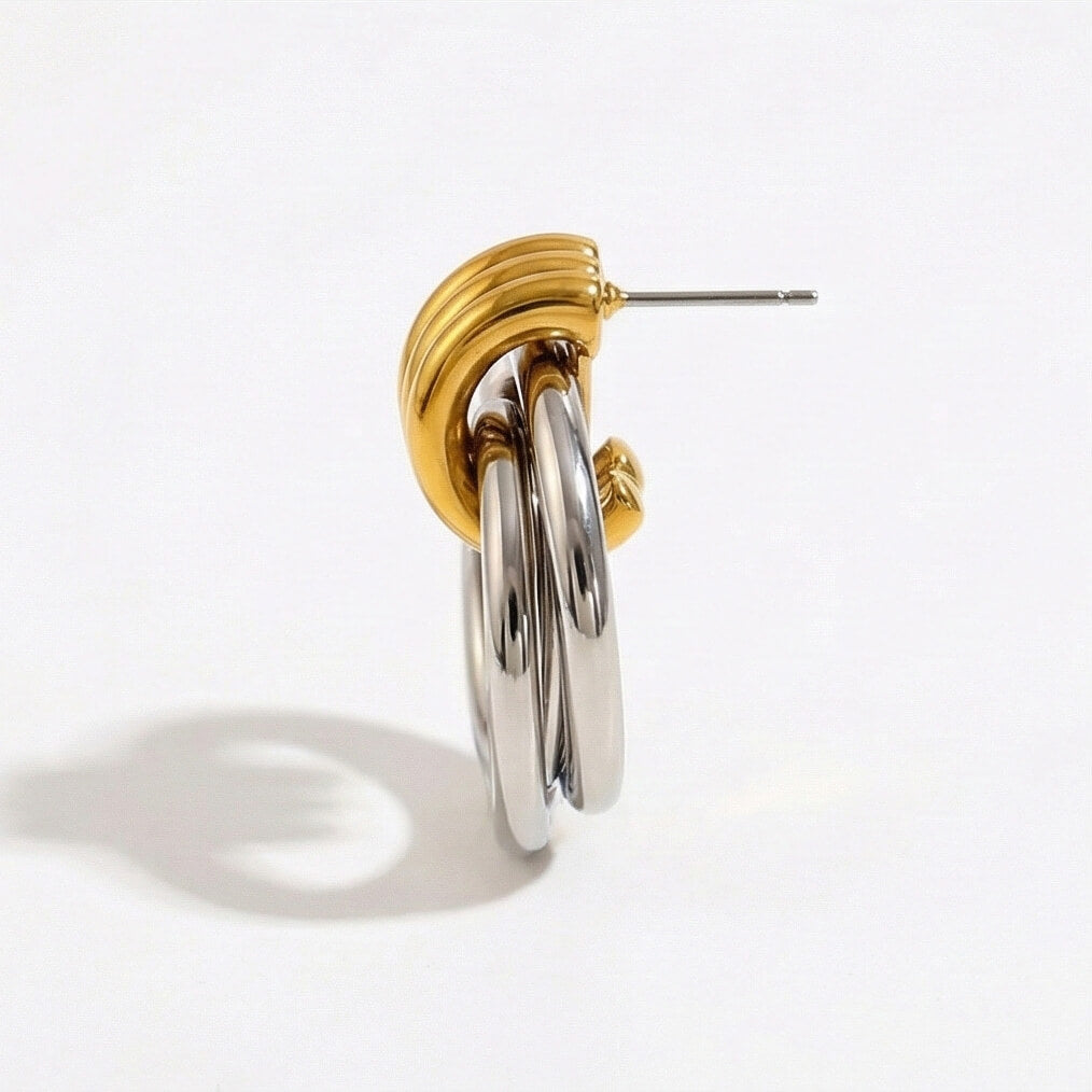 Layered Time Stud Earrings