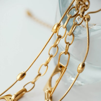 Negative Space Heart Layered Necklace
