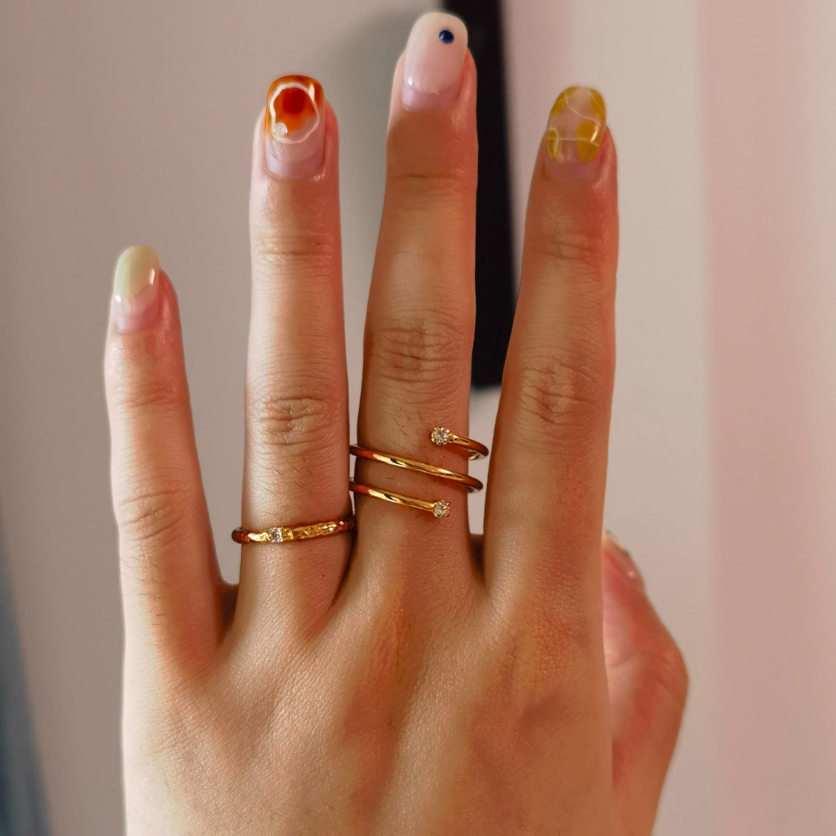 Minimalist Spiral Wrap CZ Ring