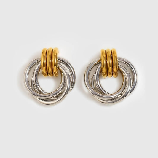 Layered Time Stud Earrings