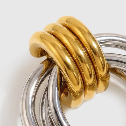 Layered Time Stud Earrings