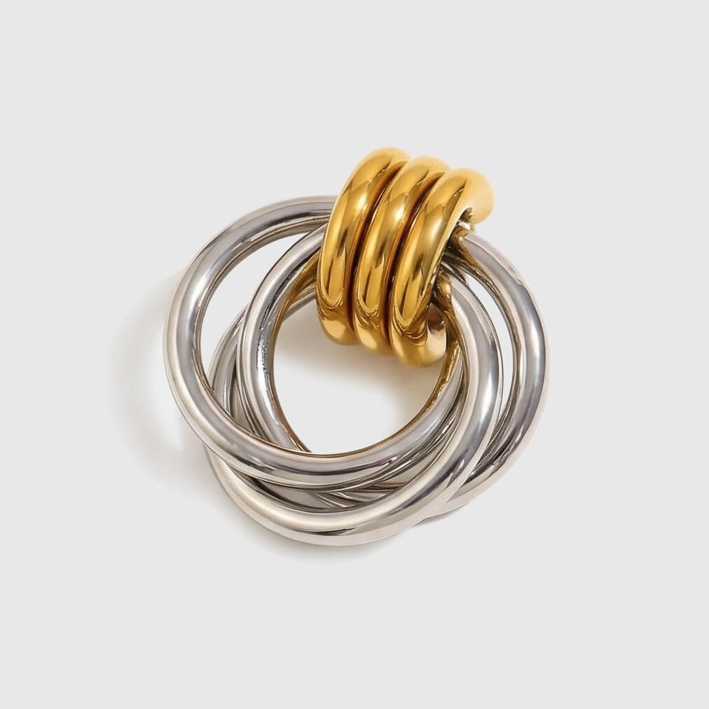 Layered Time Stud Earrings