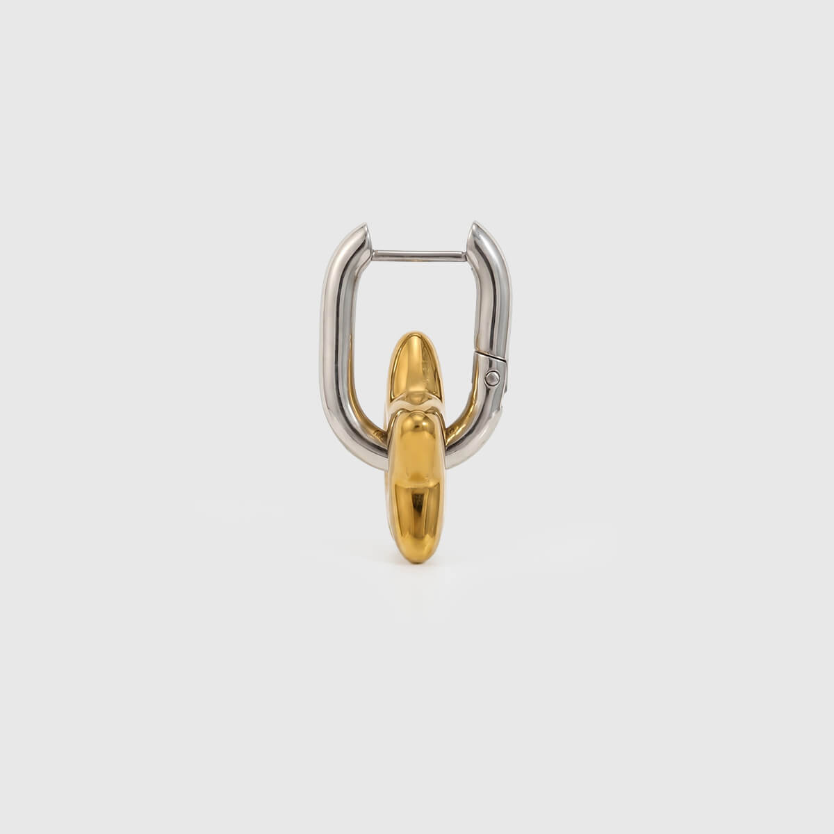 Polished Star Two-Tone Hoop Earrings