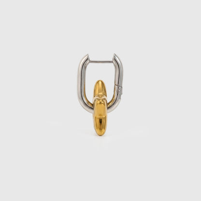 Polished Star Two-Tone Hoop Earrings