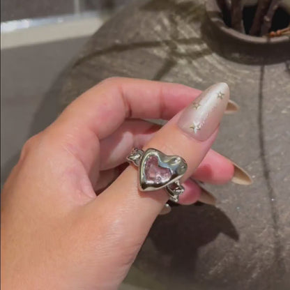 Blush Flux Heart Ring