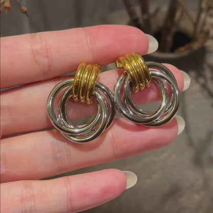 Layered Time Stud Earrings