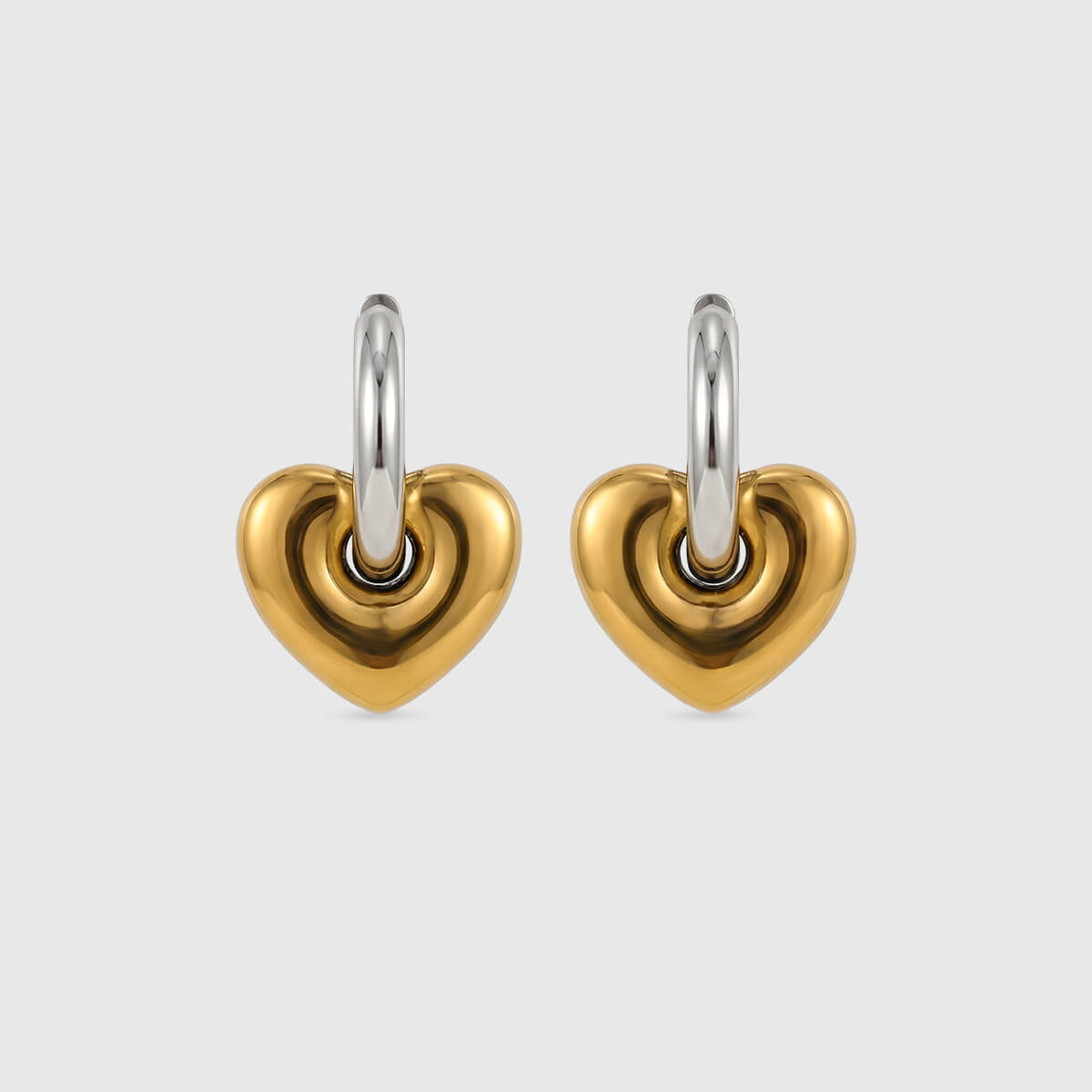 Quiet Heart Two-Tone Hoops