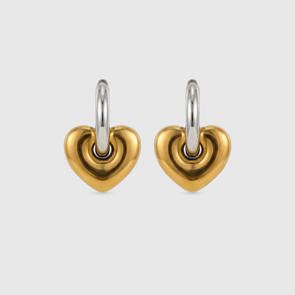 Quiet Heart Two-Tone Hoops