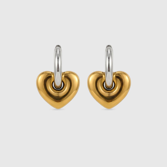 Quiet Heart Two-Tone Hoops
