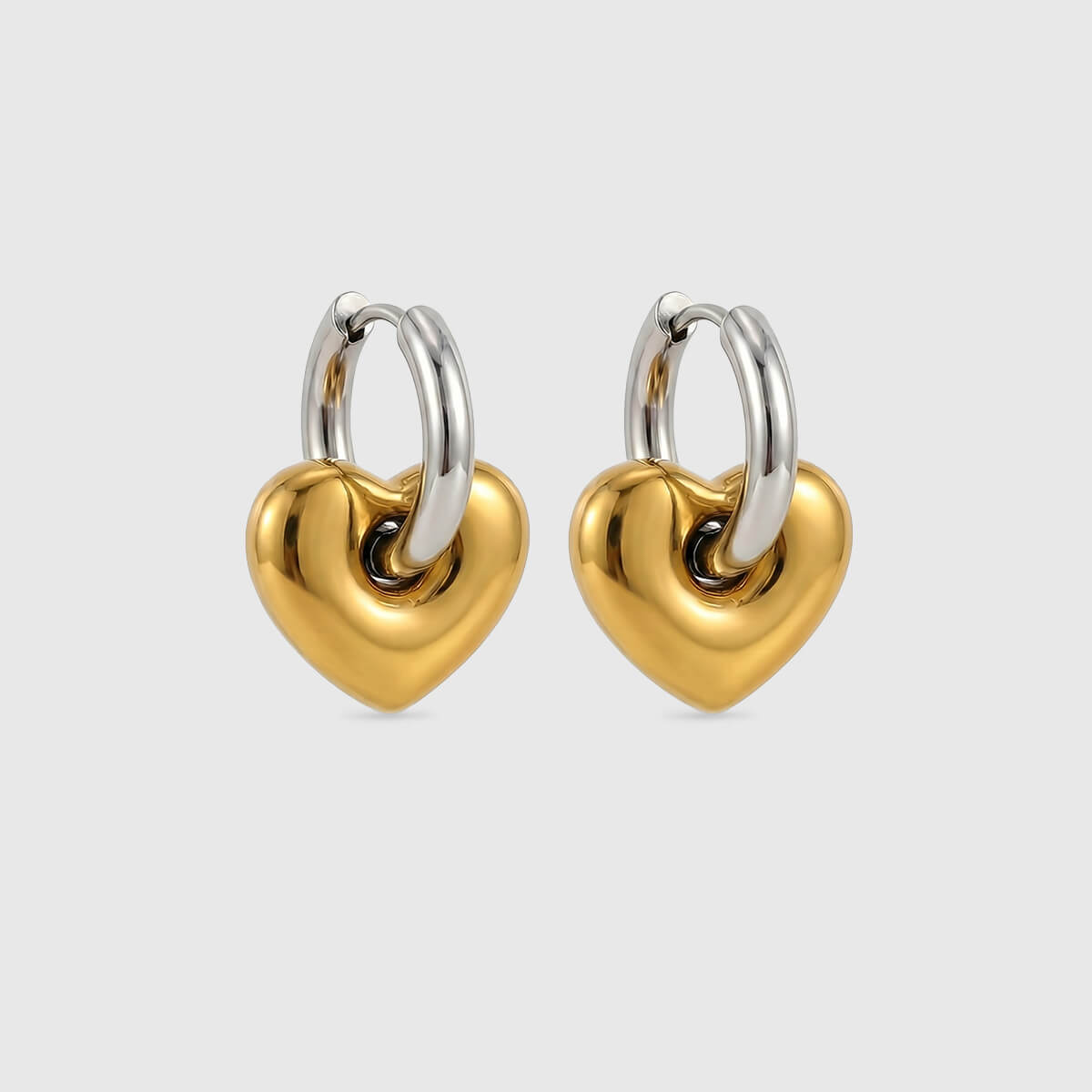Quiet Heart Two-Tone Hoops