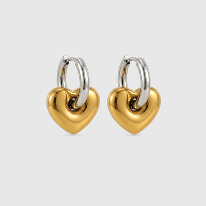 Quiet Heart Two-Tone Hoops